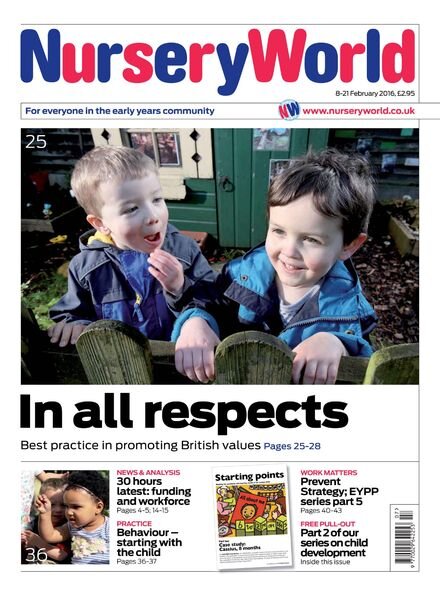 Nursery World – 8 February 2016 Cover