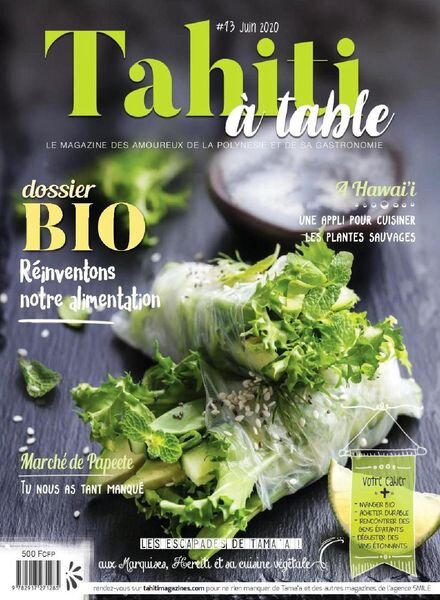 Tahiti a table – Juin 2020 Cover