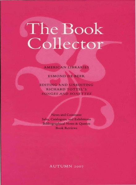 The Book Collector – Autumn 2007 Cover