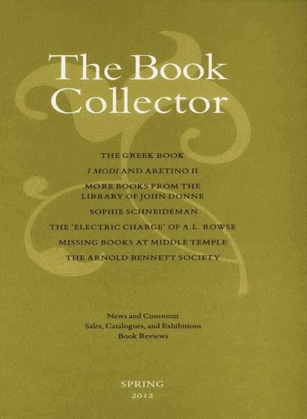 The Book Collector – Spring, 2012 Cover