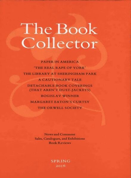 The Book Collector – Spring 2016 Cover