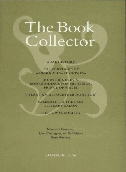 The Book Collector – Summer 2009 Cover