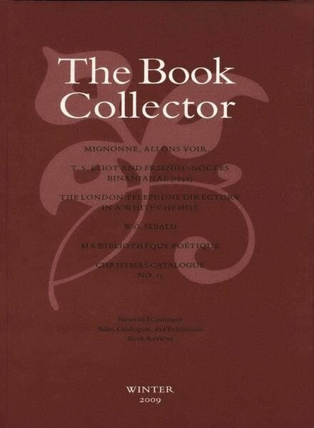 The Book Collector – Winter 2009 Cover