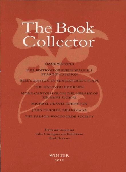 The Book Collector – Winter 2012 Cover
