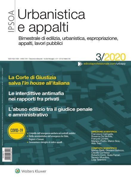 Urbanistica e appalti – Maggio 2020 Cover