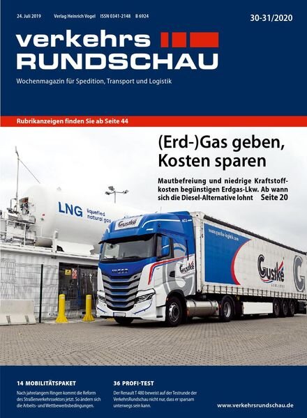 VerkehrsRundschau – 20 Juli 2020 Cover