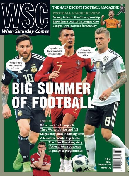 When Saturday Comes – July- August 2018 Cover