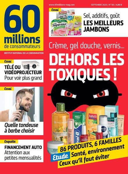 60 Millions de Consommateurs – Septembre 2020 Cover
