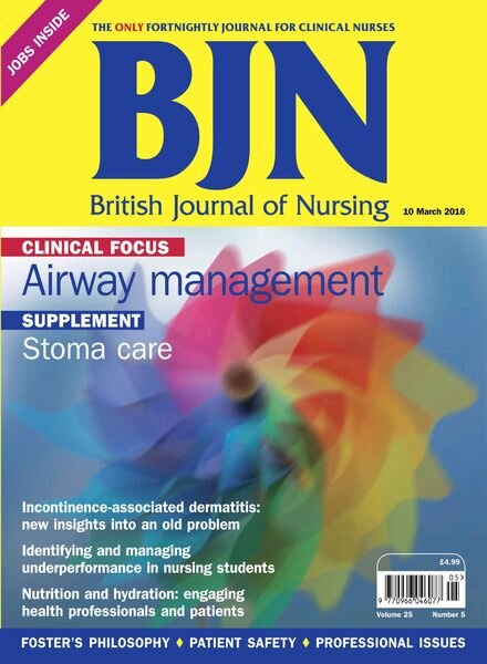 British Journal of Nursing – 10 March 2016 Cover