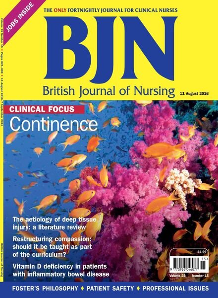 British Journal of Nursing – 11 August 2016 Cover