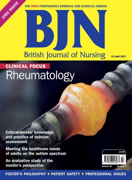 British Journal of Nursing – 13 April 2017 Cover