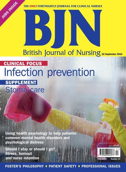 British Journal of Nursing – 22 September 2016 Cover