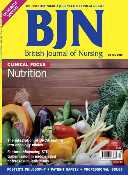 British Journal of Nursing – 23 June 2016 Cover