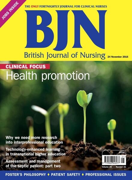 British Journal of Nursing – 24 November 2016 Cover