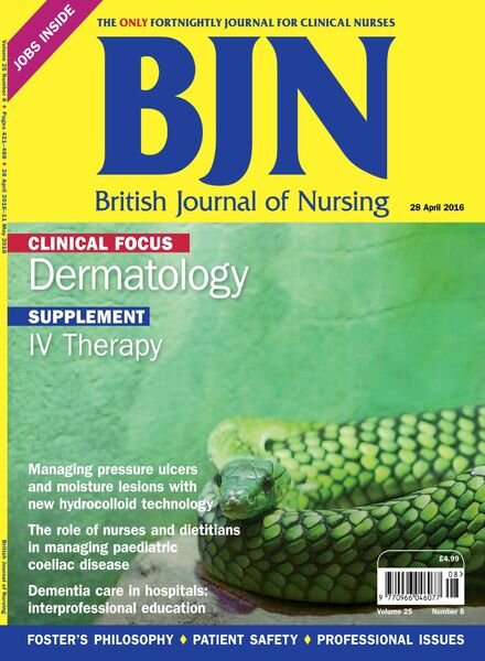 British Journal of Nursing – 28 April 2016 Cover