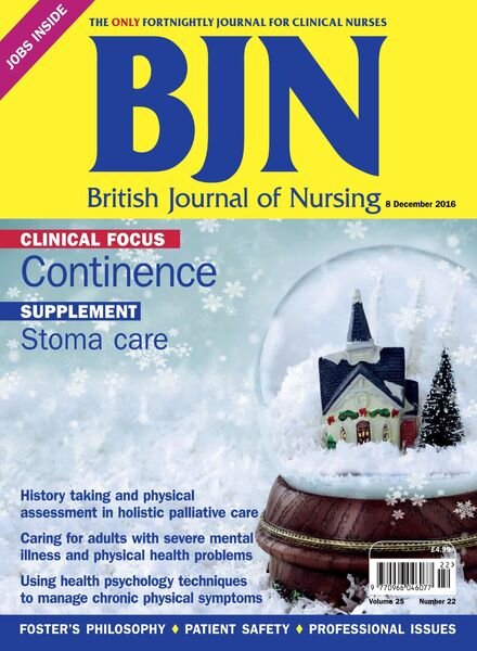 British Journal of Nursing – 8 December 2016 Cover