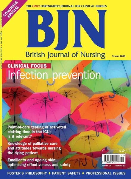 British Journal of Nursing – 9 June 2016 Cover
