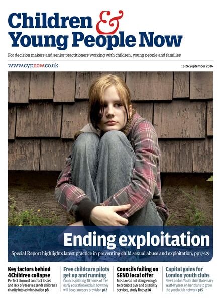 Children & Young People Now – 13 September 2016 Cover