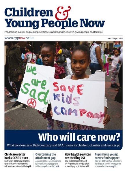 Children & Young People Now – 18 August 2015 Cover