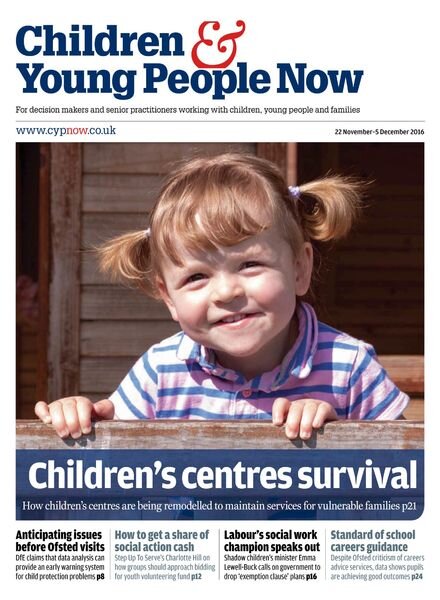 Children & Young People Now – 22 November 2016 Cover
