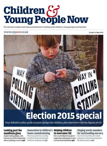 Children & Young People Now – 28 April 2015 Cover