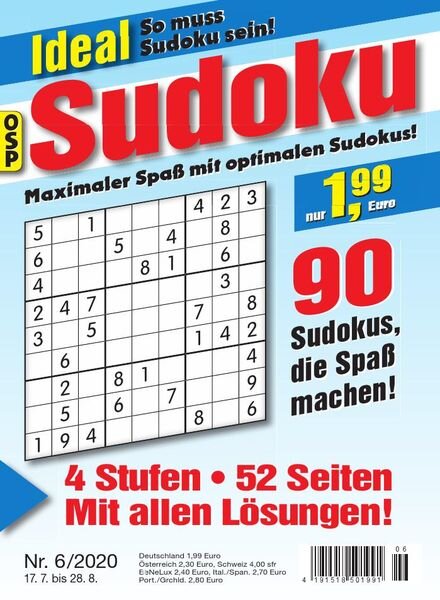 Ideal Sudoku – 17 Juli 2020 Cover