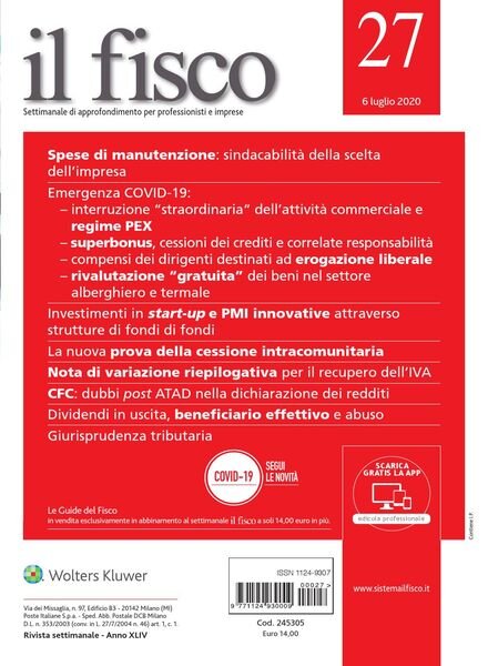 il fisco – 6 Luglio 2020 Cover