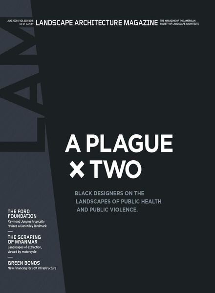 Landscape Architecture Magazine USA – August 2020 Cover