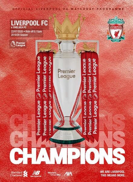 Liverpool FC Programmes – Liverpool v Chelsea – 22 July 2020 Cover