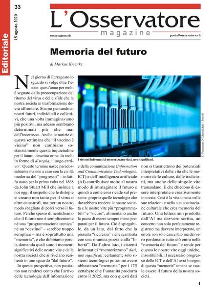 L’Osservatore – 15 Agosto 2020 Cover
