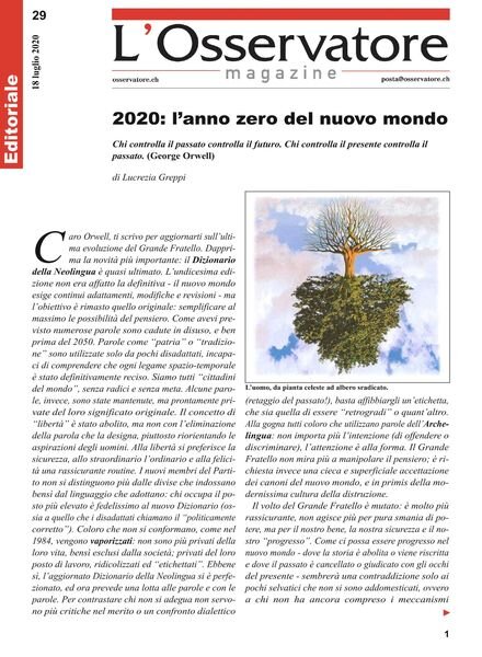 L’Osservatore – 18 luglio 2020 Cover