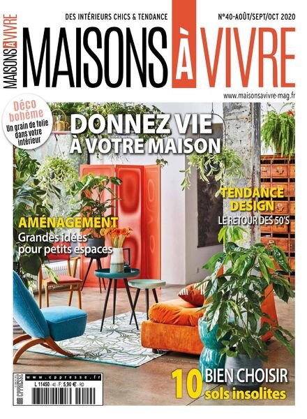 Maisons a Vivre – Aout-Octobre 2020 Cover