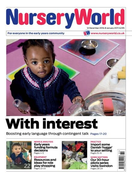 Nursery World – 12 December 2016 Cover