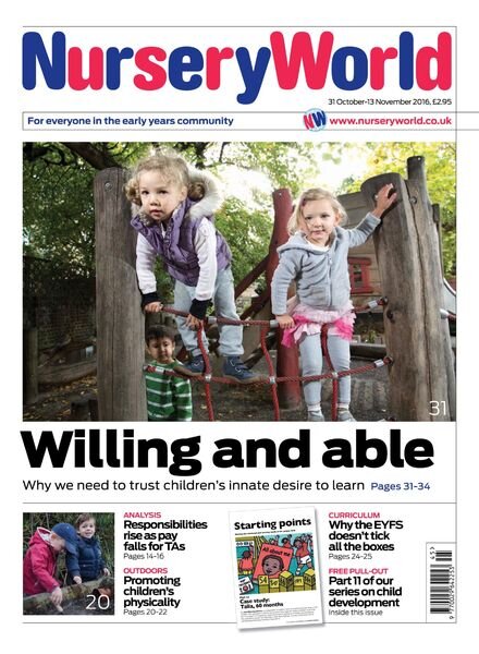 Nursery World – 31 October 2016 Cover