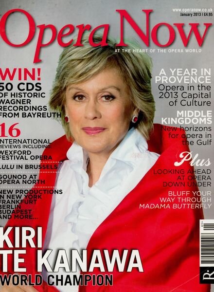 Opera Now – January 2013 Cover