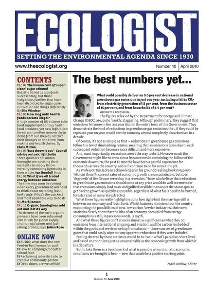 Resurgence & Ecologist – Ecologist Newsletter 10 – Apr 2010 Cover