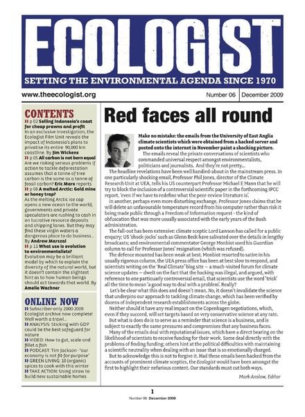 Resurgence & Ecologist – Ecologist Newsletter 6 – Dec 2009 Cover