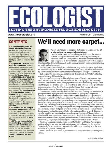 Resurgence & Ecologist – Ecologist Newsletter 9 – Mar 2010 Cover