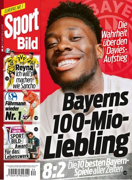 Sport Bild – 19 August 2020 Cover