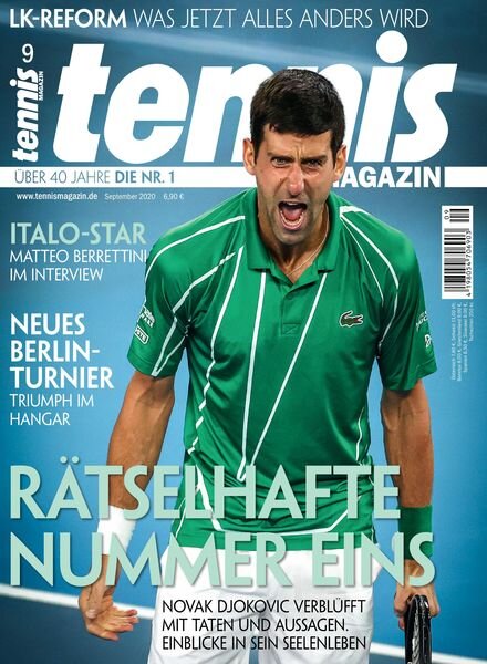 tennis MAGAZIN – September 2020 Cover