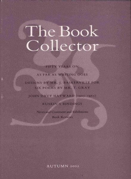 The Book Collector – Autumn 2002 Cover
