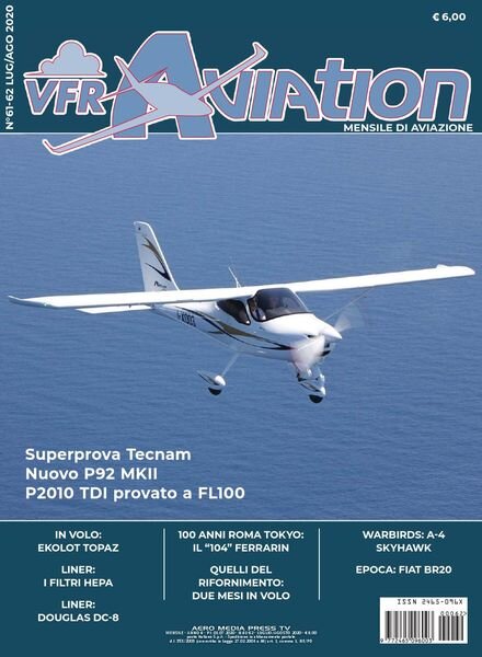 VFR Aviation – Luglio-Agosto 2020 Cover