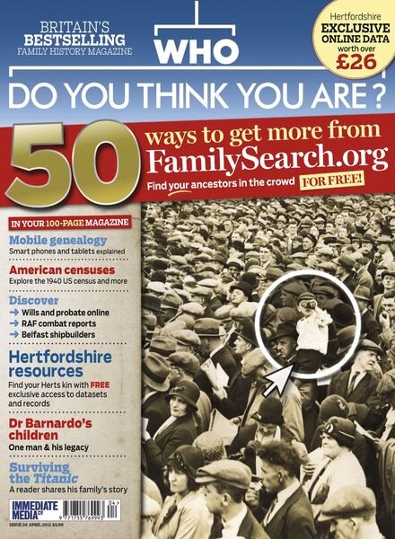 Who Do You Think You Are – April 2012 Cover