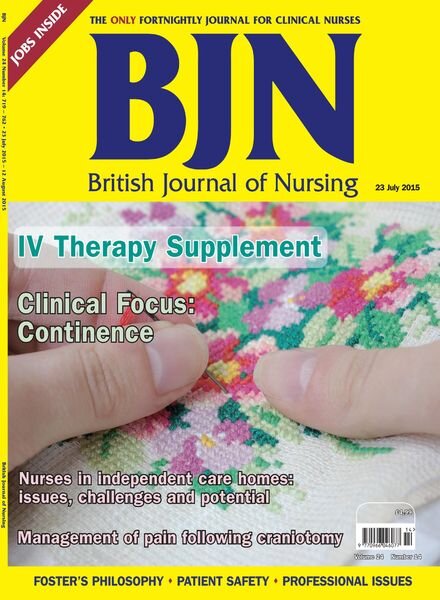 British Journal of Nursing – 23 July 2015 Cover