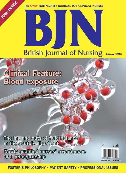 British Journal of Nursing – 8 January 2015 Cover