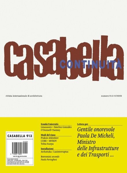 Casabella – Settembre 2020 Cover