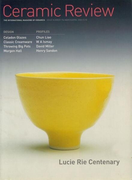 Ceramic Review – March- April 2002 Cover