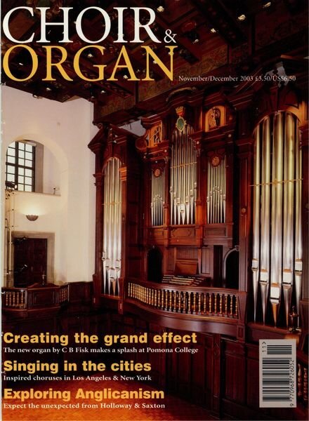 Choir & Organ – November-December 2003 Cover