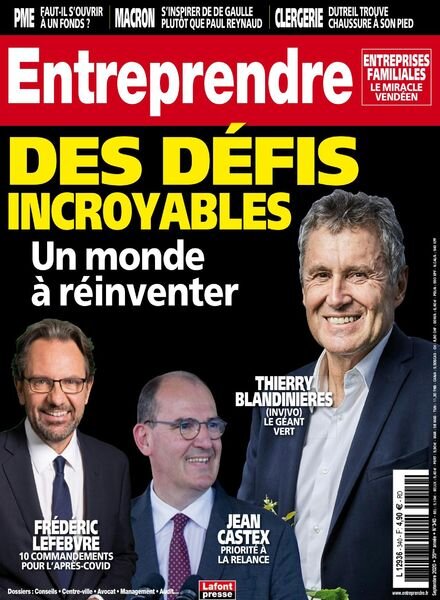 Entreprendre – Septembre 2020 Cover