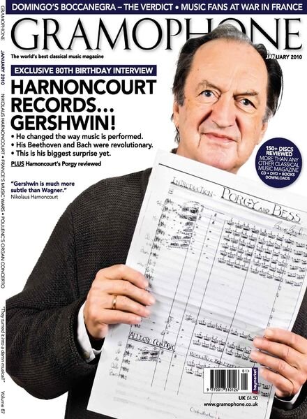 Gramophone – January 2010 Cover